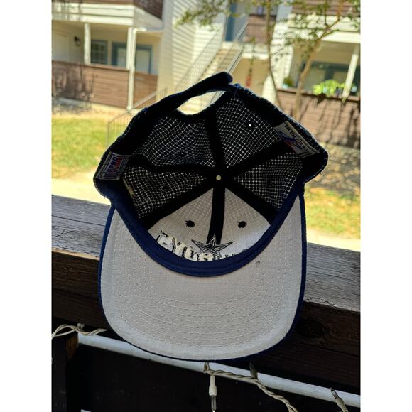 Dallas Cowboys Vintage Logo Athletic Pro Line NFL Strapback Hat Blue Plaid Wool - Picture 6 of 7